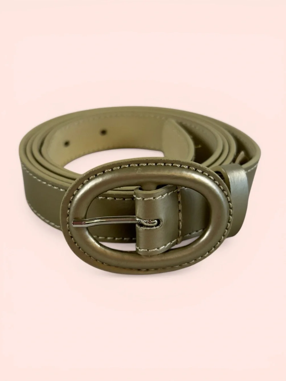 Talbots Women’s Size 1X Gold Metallic Leather Belt